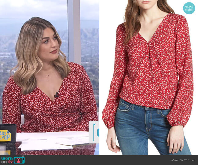 Surplice Blouse by Leith worn by Carissa Loethen Culiner on E! News