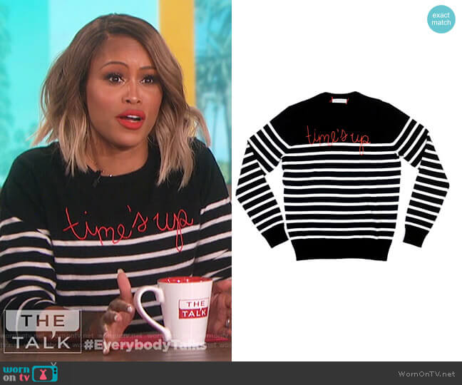 Time's up sweater by Lingua Franca worn by Eve on The Talk