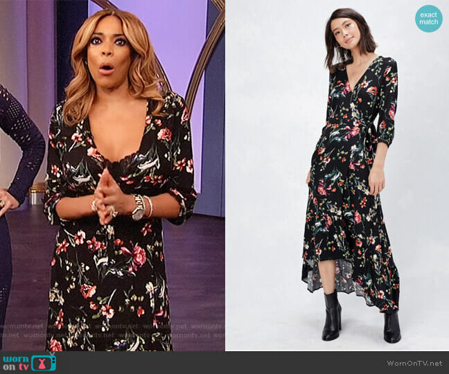 WornOnTV: Wendy’s black floral print wrap dress on The Wendy Williams ...