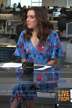 Melanie’s blue floral midi dress on Live from E!