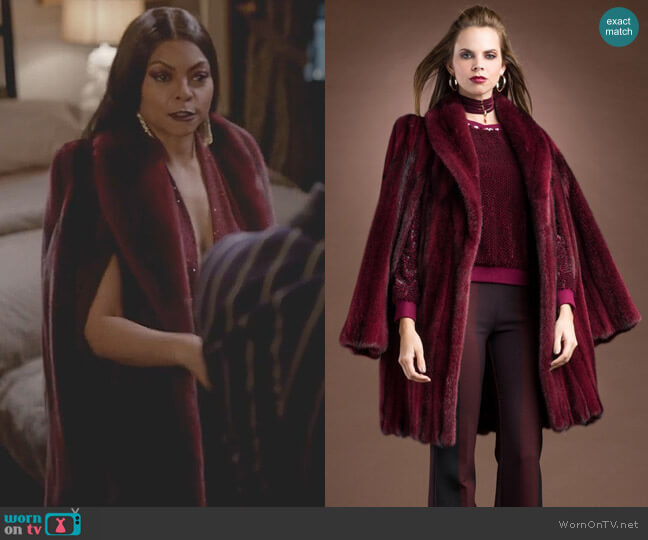 Merlot Mink Mid-Length Fur Cape & Coat by Michael Kors worn by Cookie Lyon (Taraji P. Henson) on Empire