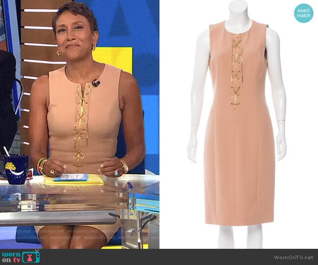 Lace Up Dress by Michael Kors worn by Robin Roberts on Good Morning America