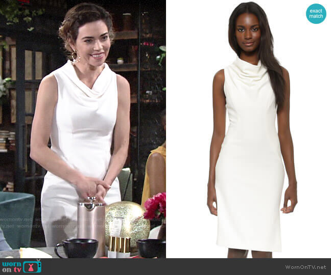 Milly Cowl Neck Sheath Dress worn by Victoria Newman (Amelia Heinle) on The Young and the Restless