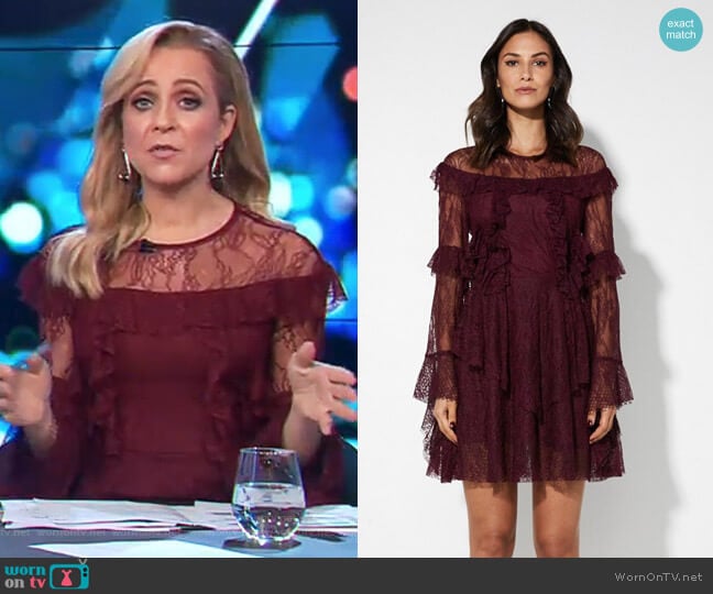 Hide Your Eyes Dress by Mossman worn by Carrie Bickmore on The Project