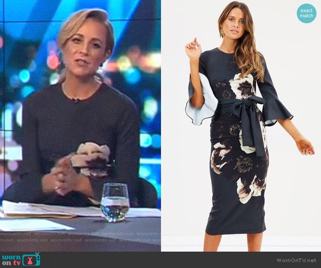 Caboodle Sleeve Midi Dress by Pasduchas worn by Carrie Bickmore on The Project