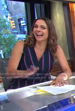 Paula’s navy striped sleeveless top on Good Morning America