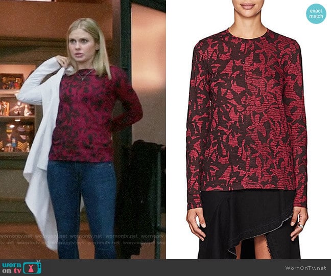 Proenza Schouler Abstract Lightweight Jersey T-Shirt  worn by Liv Moore (Rose McIver) on iZombie