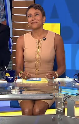 Robin's lace-up sleeveless dress on Good Morning America