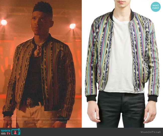 Multicolor Stripe Bomber Jacket by Saint Laurent worn by Hakeem Lyon (Bryshere Y. Gray) on Empire