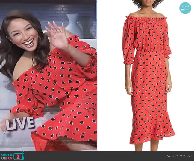 Grace Dress by Saloni worn by Jeannie Mai on The Real