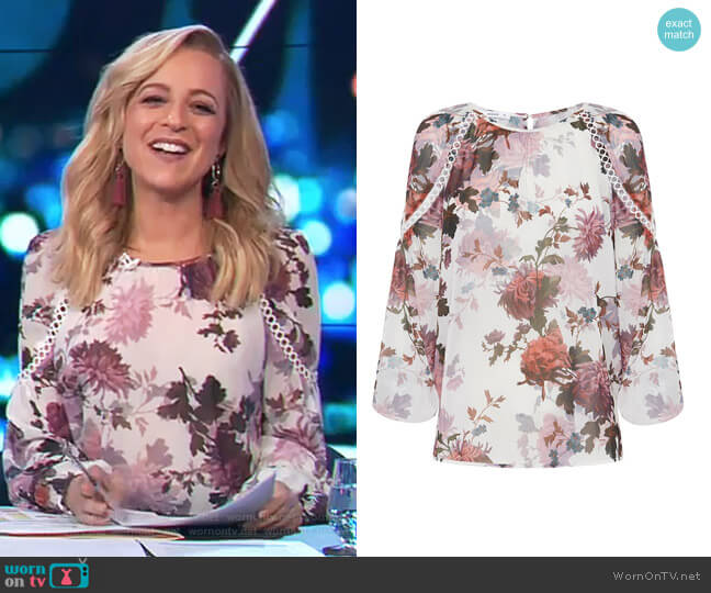 Autumn Bloom Blosue by Sheike worn by Carrie Bickmore on The Project