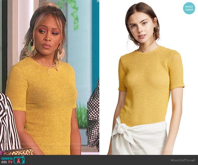 Enna Cotton-Blend T-Shirt by Simon Miller worn by Eve on The Talk