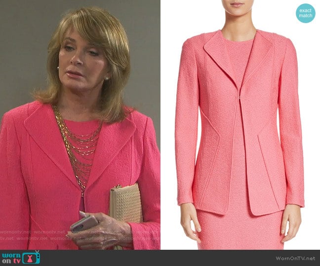 Hannah Knit Jacket by St John Collection worn by Melanie Jonas (Molly Burnett) on Days of our Lives