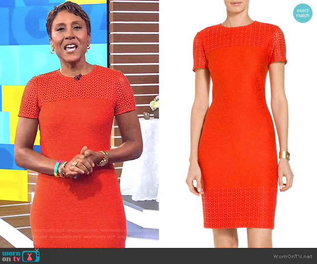 WornOnTV: Robin’s orange short sleeved dress on Good Morning America ...