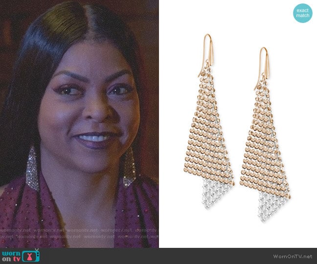 Rose Gold-Tone Crystal Mesh Drop Earrings by Swarovski worn by Cookie Lyon (Taraji P. Henson) on Empire