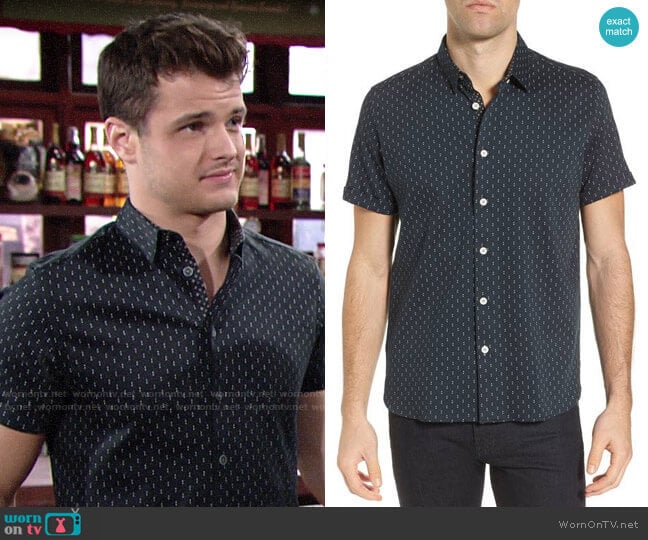 Ted Baker Franko Print Sport Shirt worn by Kyle Abbott (Michael Mealor) on The Young and the Restless