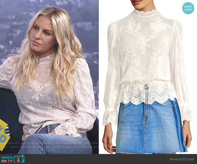 Western Jewel Lace Top by The Kooples worn by Morgan Stewart on E! News