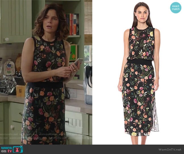 Lewie Dress by Theory worn by Heather Hughes (Betsy Brandt) on Life in Pieces