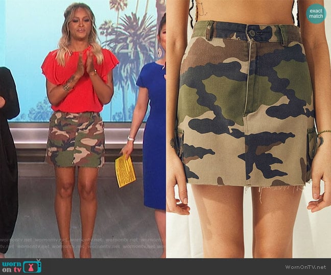 Urban Renewal Recycled Vintage Camo Mini Skirt worn by Eve on The Talk