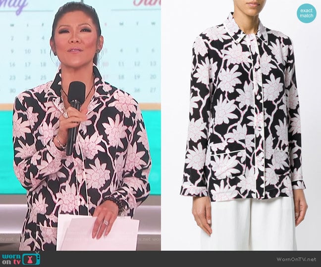 Floral Pyjama Style Top by Valentino worn by Julie Chen on The Talk