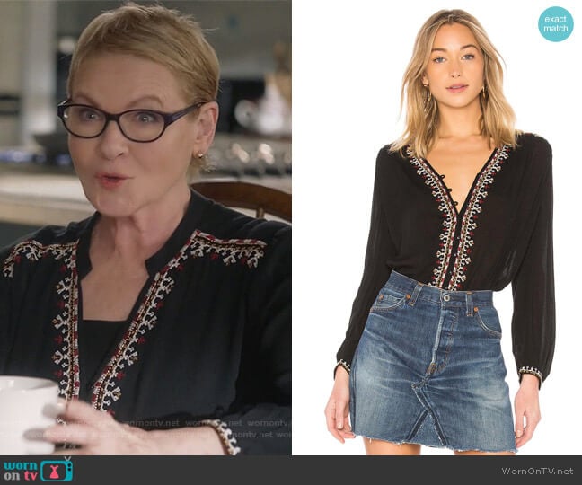 Remi Top by Velvet by Graham & Spencer worn by Joan Short (Dianne Wiest) on Life in Pieces