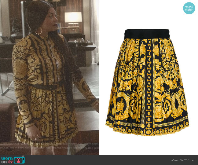 Baroque Print Skirt by Versace Vintage worn by Cookie Lyon (Taraji P. Henson) on Empire