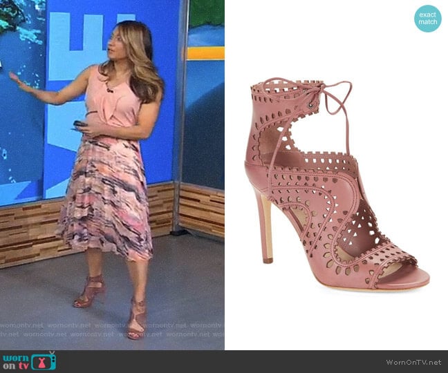 'Elysia' Perforated Sandal by Via Spiga  worn by Ginger Zee on Good Morning America