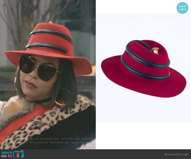 24k Boa Red/Black Hat by Youssef Lahlou worn by Cookie Lyon (Taraji P. Henson) on Empire