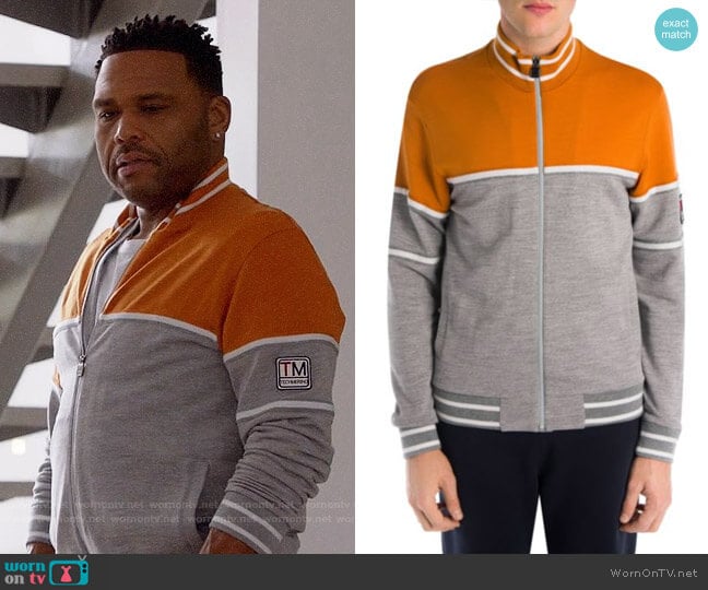 Z Zegna Techmerino Wool Colorblock Zip Jacket worn by Andre Johnson (Anthony Anderson) on Black-ish