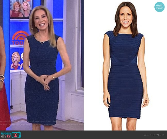 Matte Jersey Banded Dress by Adrianna Papell worn by Kathie Lee Gifford on Today