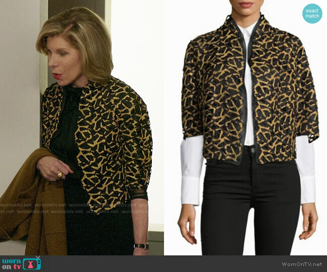 Akris Vasco Jacket worn by Diane Lockhart (Christine Baranski) on The Good Fight