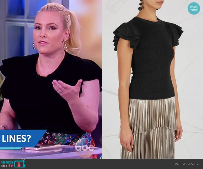 Kenia metallic wool blend top by Alice + Olivia worn by Meghan McCain on The View