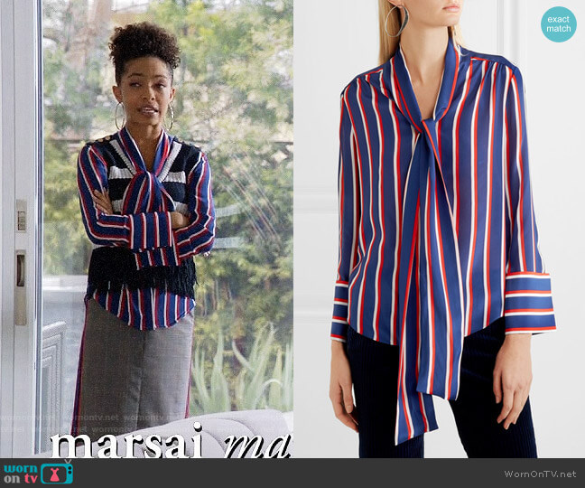 Alice + Olivia Arie Blouse worn by Zoey Johnson (Yara Shahidi) on Black-ish