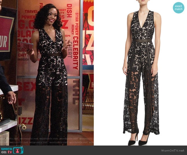 Alice + Olivia Chels Jumpsuit worn by Hilary Curtis (Mishael Morgan) on The Young and the Restless