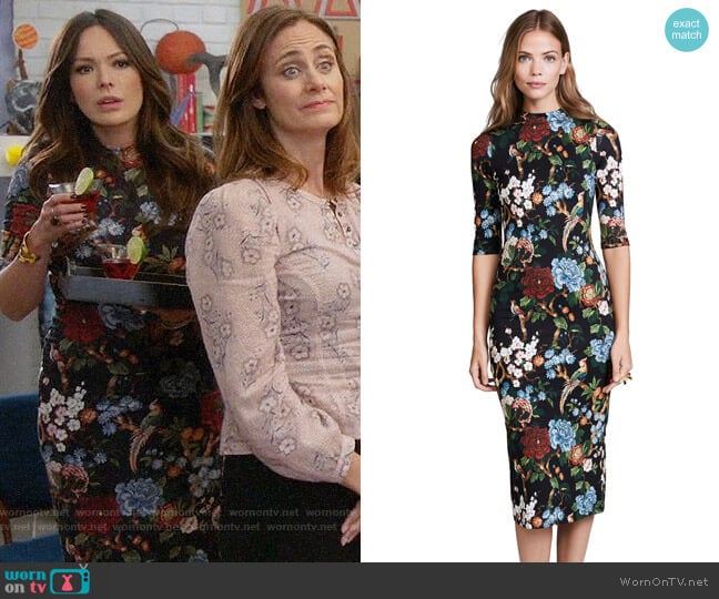 Alice + Olivia Delora Dress worn by Camille (Lindsay Price) on Splitting Up Together