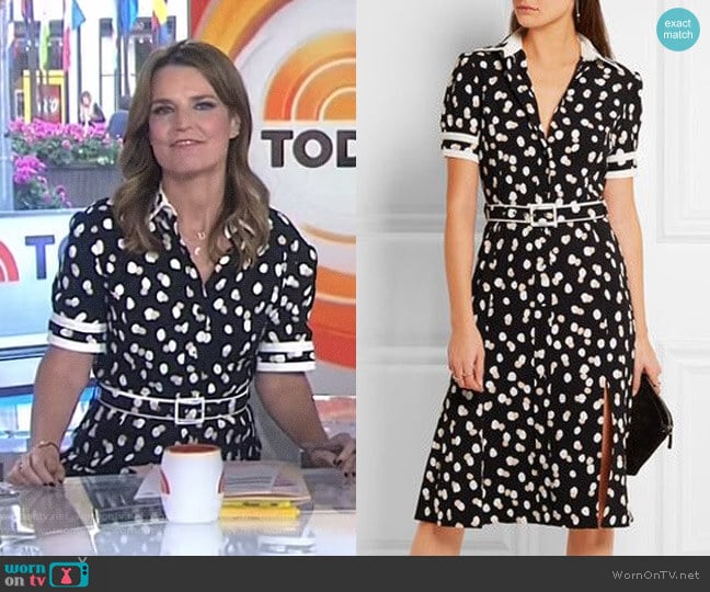 WornOnTV: Savannah’s black polka dot shirtdress on Today | Savannah ...