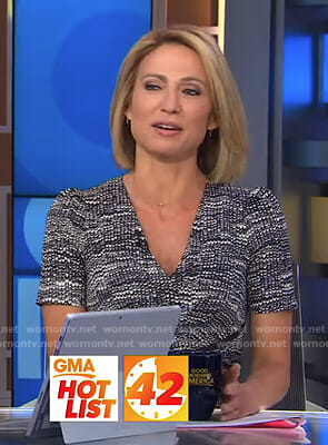 Amy’s printed v-neck dress on Good Morning America