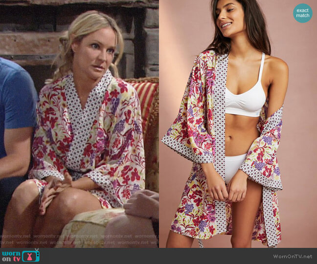 Anthropologie Northern Garden Kimono worn by Sharon Collins (Sharon Case) on The Young & the Restless