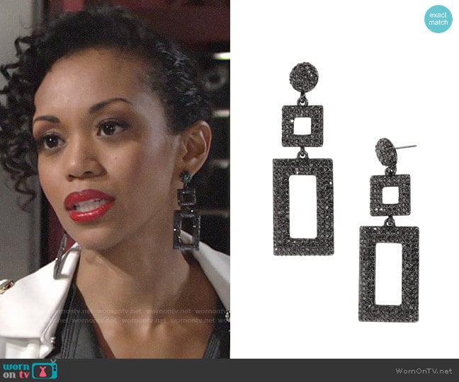 Baublebar Davalyn Earrings worn by Hilary Curtis (Mishael Morgan) on The Young and the Restless