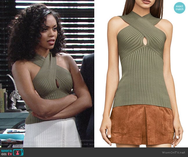 Bcbgmaxazria Bryna Top worn by Hilary Curtis (Mishael Morgan) on The Young and the Restless