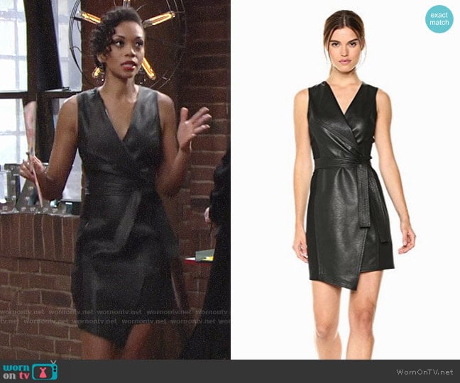 Bcbgmaxazria Layla Pleather Dress worn by Hilary Curtis (Mishael Morgan) on The Young and the Restless