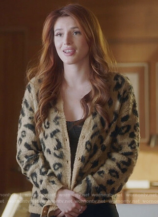 Paige's leopard print cardigan on Famous in Love