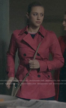 Betty's pink trench coat on Riverdale