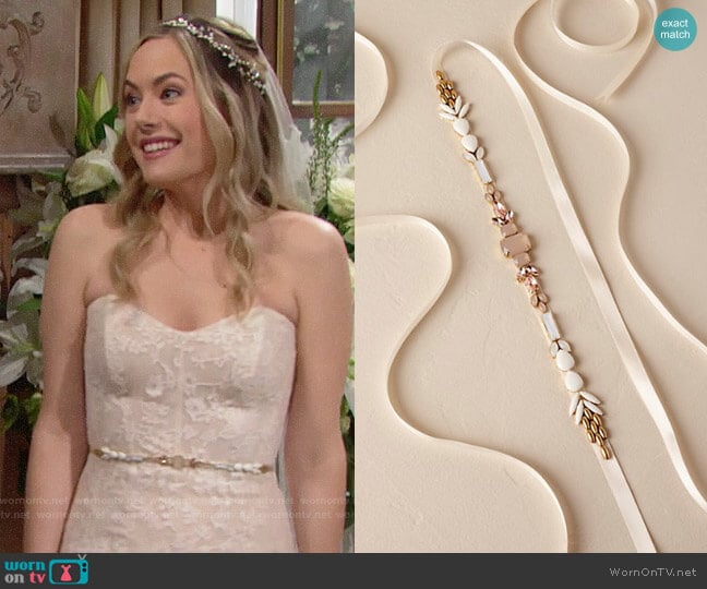 BHLDN Lux Sash worn by Hope Logan (Annika Noelle) on The Bold and the Beautiful