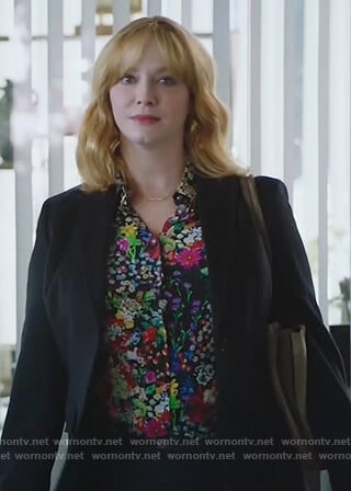 Beth's multicolored floral print blouse on Good Girls