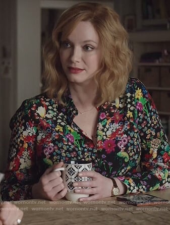 Beth’s multicolored floral print blouse on Good Girls