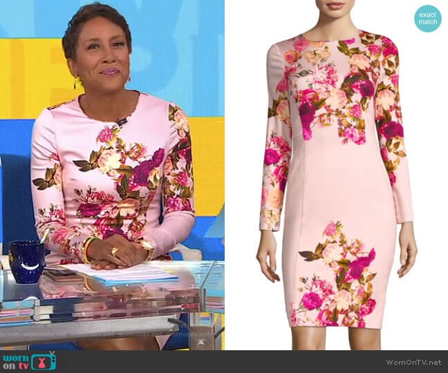 WornOnTV: Robin’s pink floral long sleeve dress on Good Morning America ...
