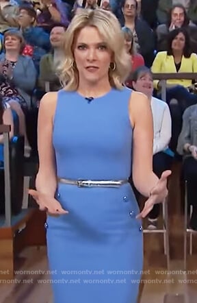 Megyn’s blue button detail sheath dress on Megyn Kelly Today