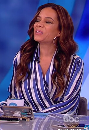 Sunny's blue striped jumpsuit on The View