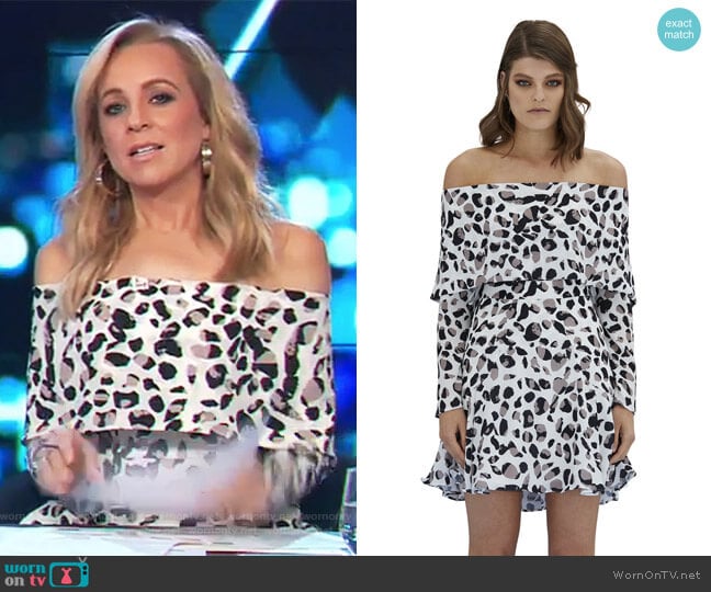 Latte Leopard Mini Flip Dress by By Johnny. worn by Carrie Bickmore on The Project